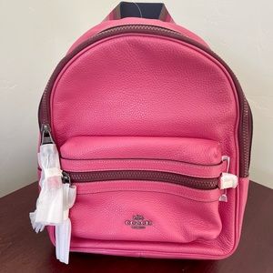 COACH Vale Medium Charlie Backpack Dark Pink
